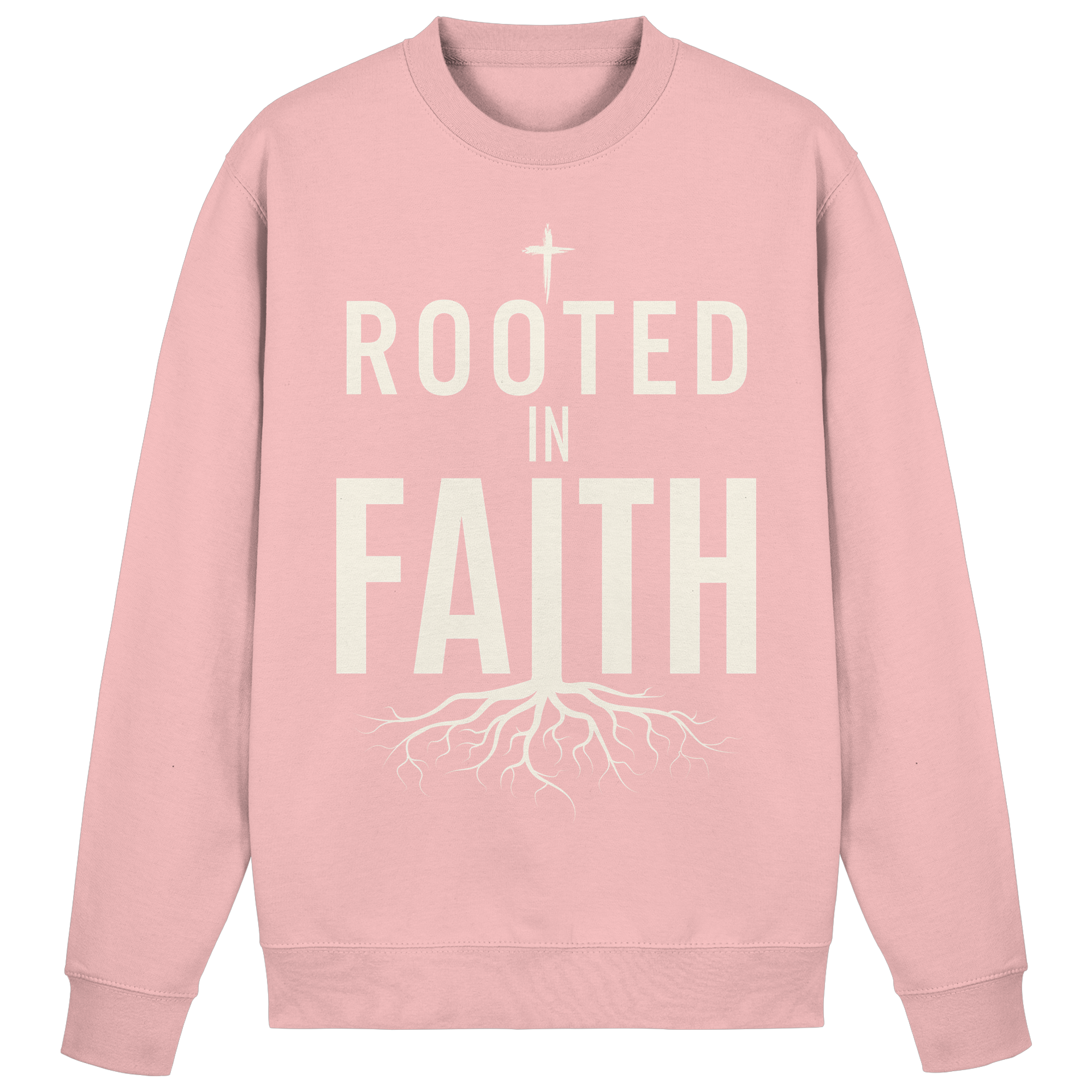 ROOTED IN FAITH - Basic Sweatshirt - The Cross Label