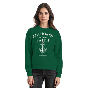 ANCHORED IN FAITH - Basic Sweatshirt - The Cross Label