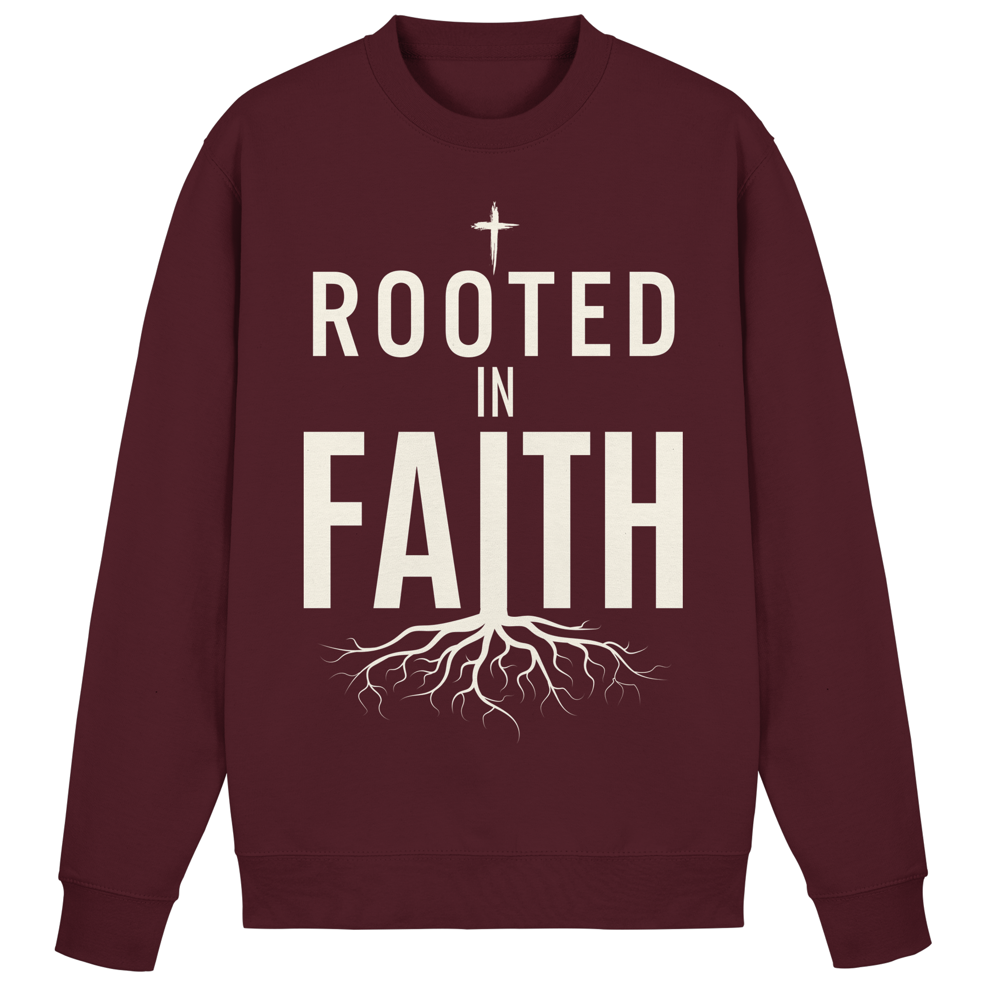 ROOTED IN FAITH - Basic Sweatshirt - The Cross Label