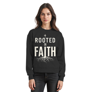 ROOTED IN FAITH - Basic Sweatshirt - The Cross Label
