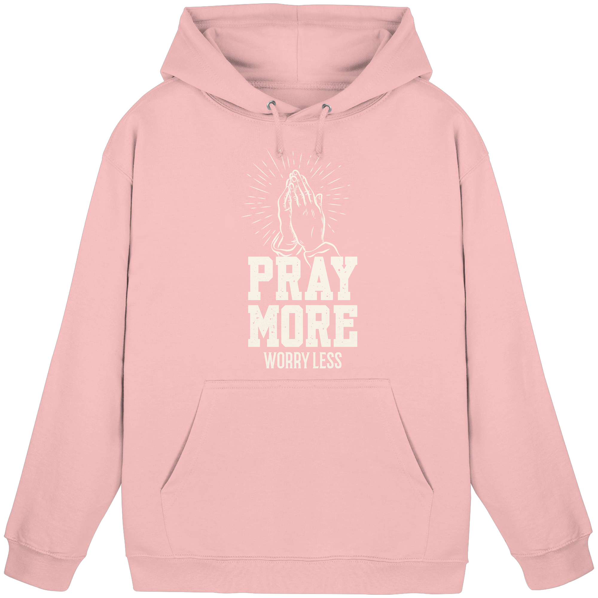 PRAY MORE, WORRY LESS - Basic Unisex Hoodie - The Cross Label
