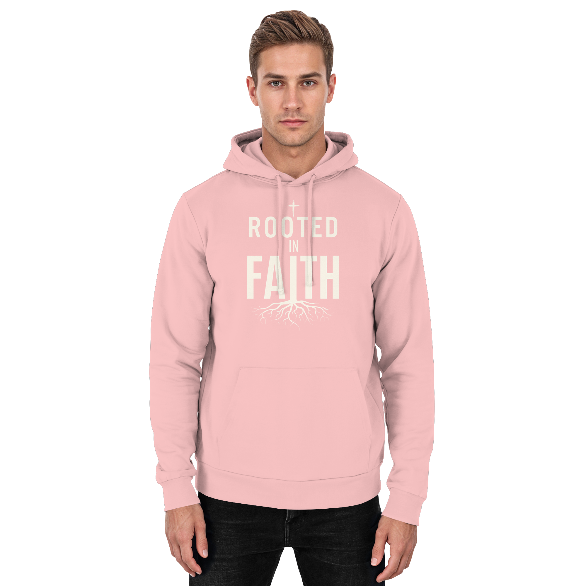 ROOTED IN FAITH - Basic Unisex Hoodie - The Cross Label