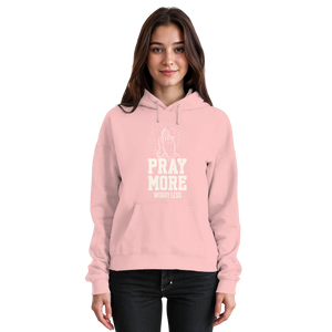 PRAY MORE, WORRY LESS - Basic Unisex Hoodie - The Cross Label
