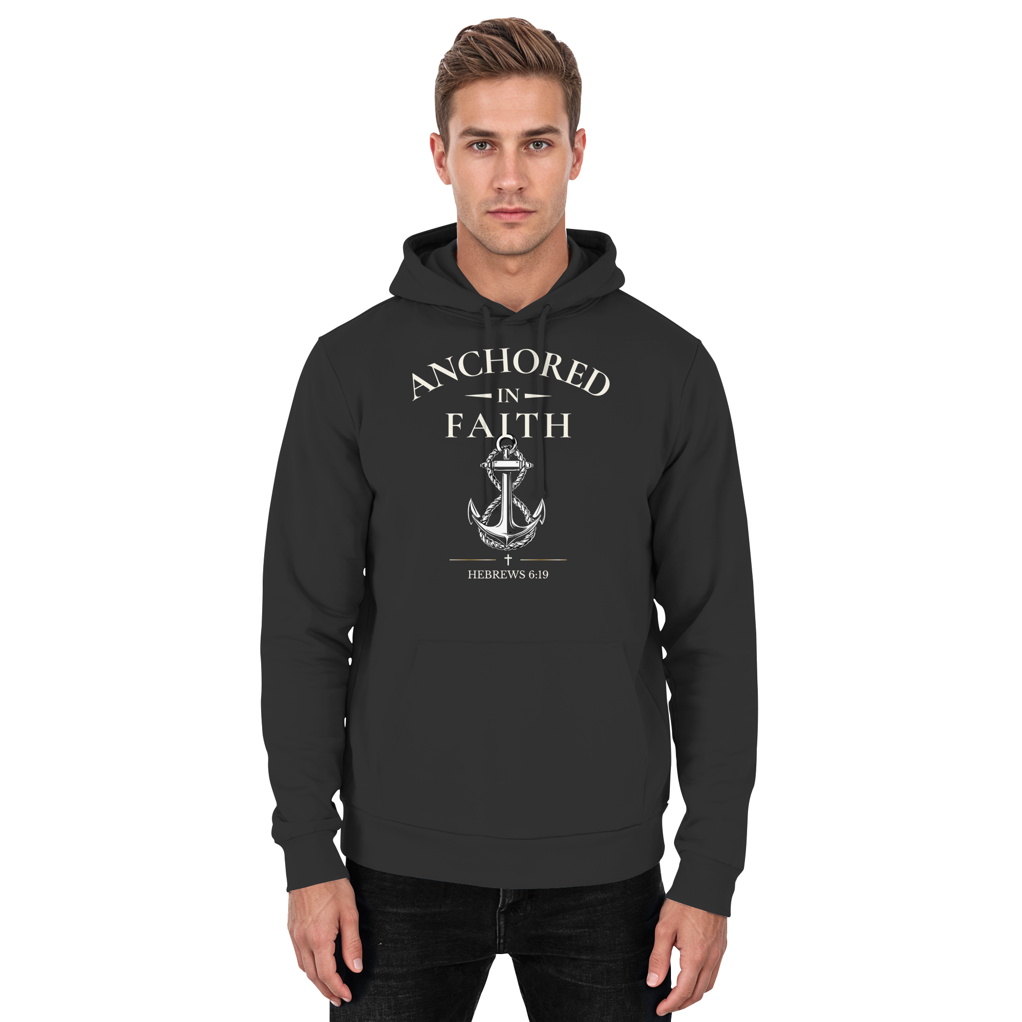 ANCHORED IN FAITH - Basic Unisex Hoodie - The Cross Label