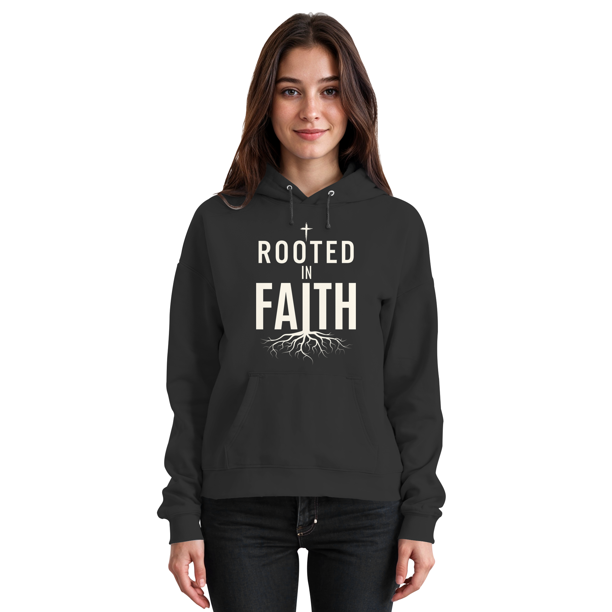 ROOTED IN FAITH - Basic Unisex Hoodie - The Cross Label