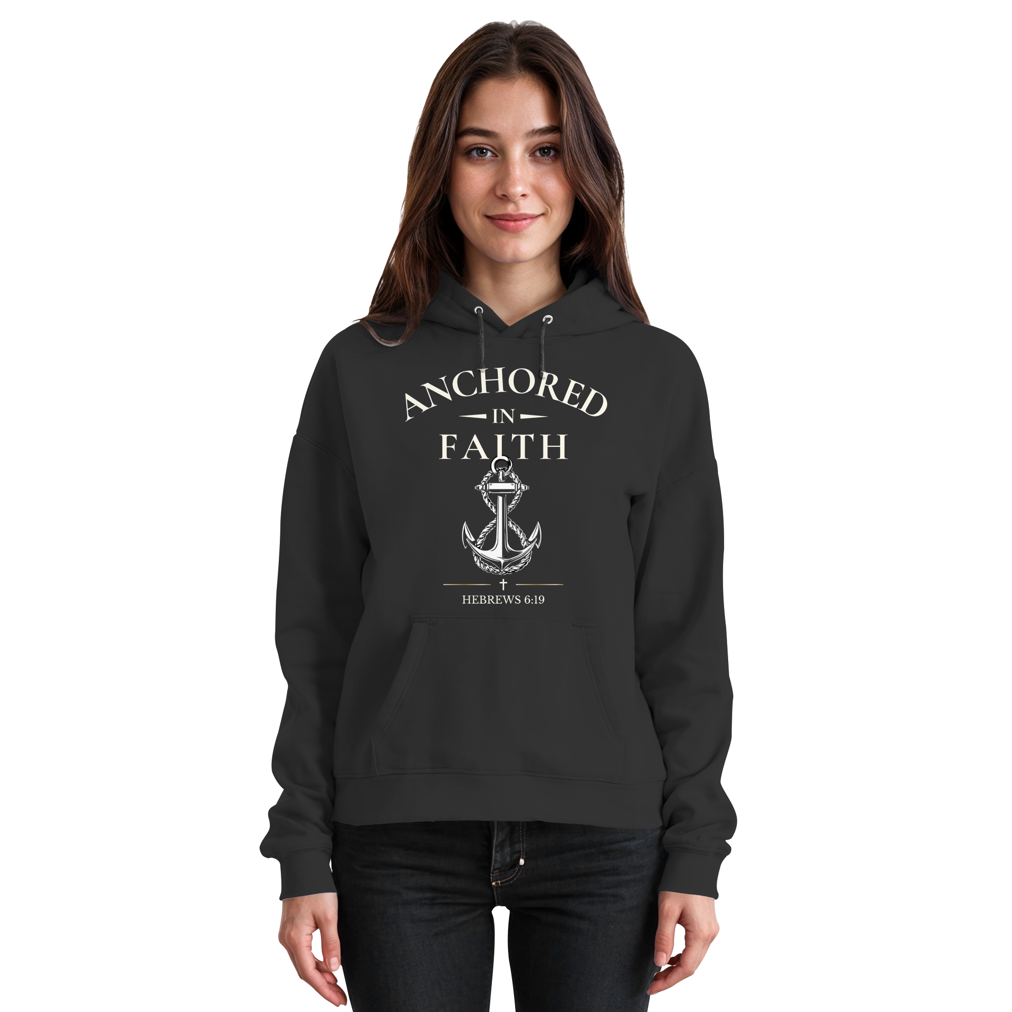 ANCHORED IN FAITH - Basic Unisex Hoodie - The Cross Label