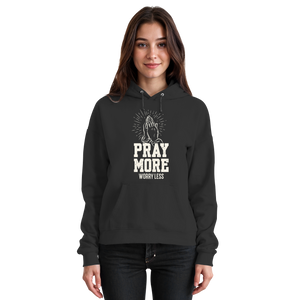 PRAY MORE, WORRY LESS - Basic Unisex Hoodie - The Cross Label