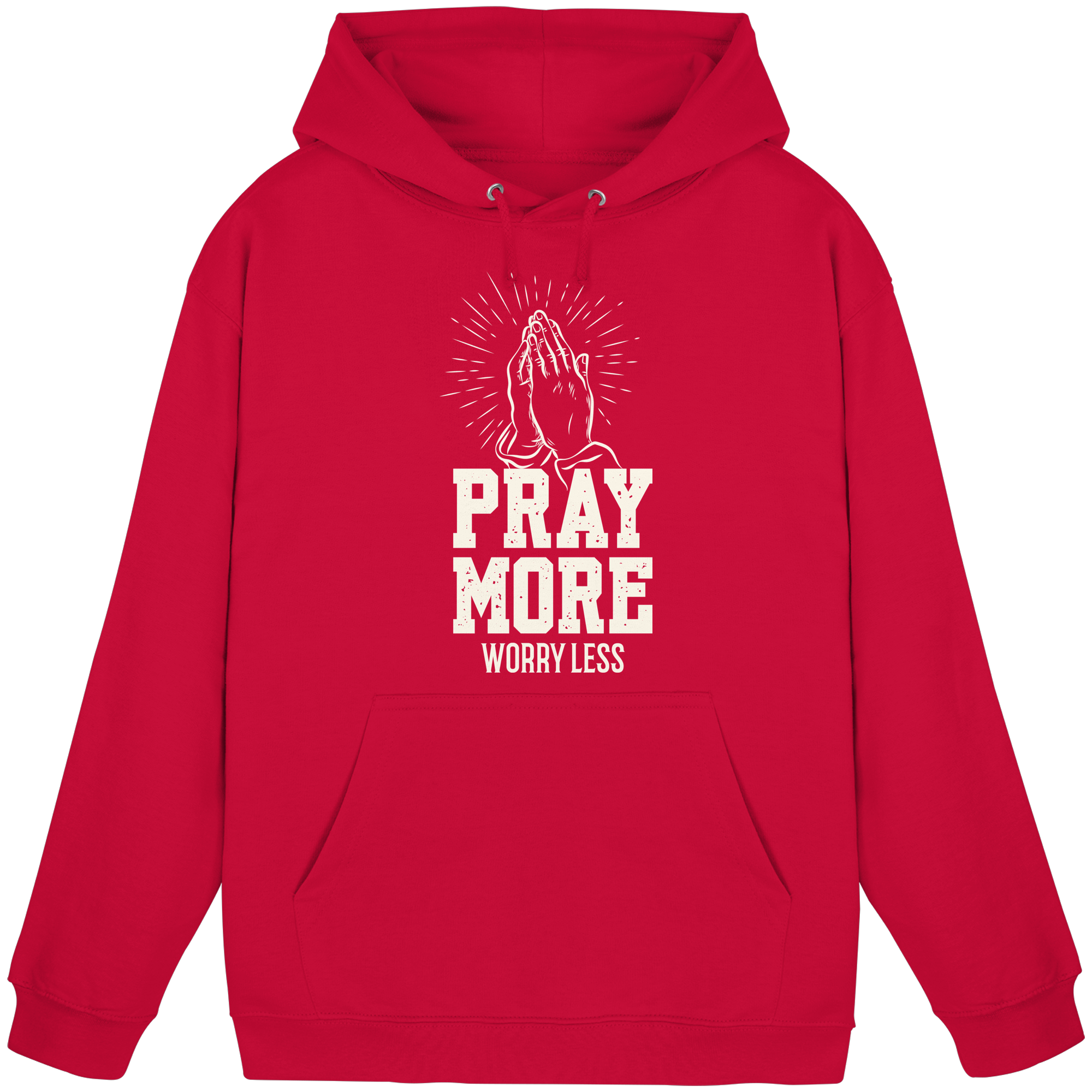 PRAY MORE, WORRY LESS - Basic Unisex Hoodie - The Cross Label