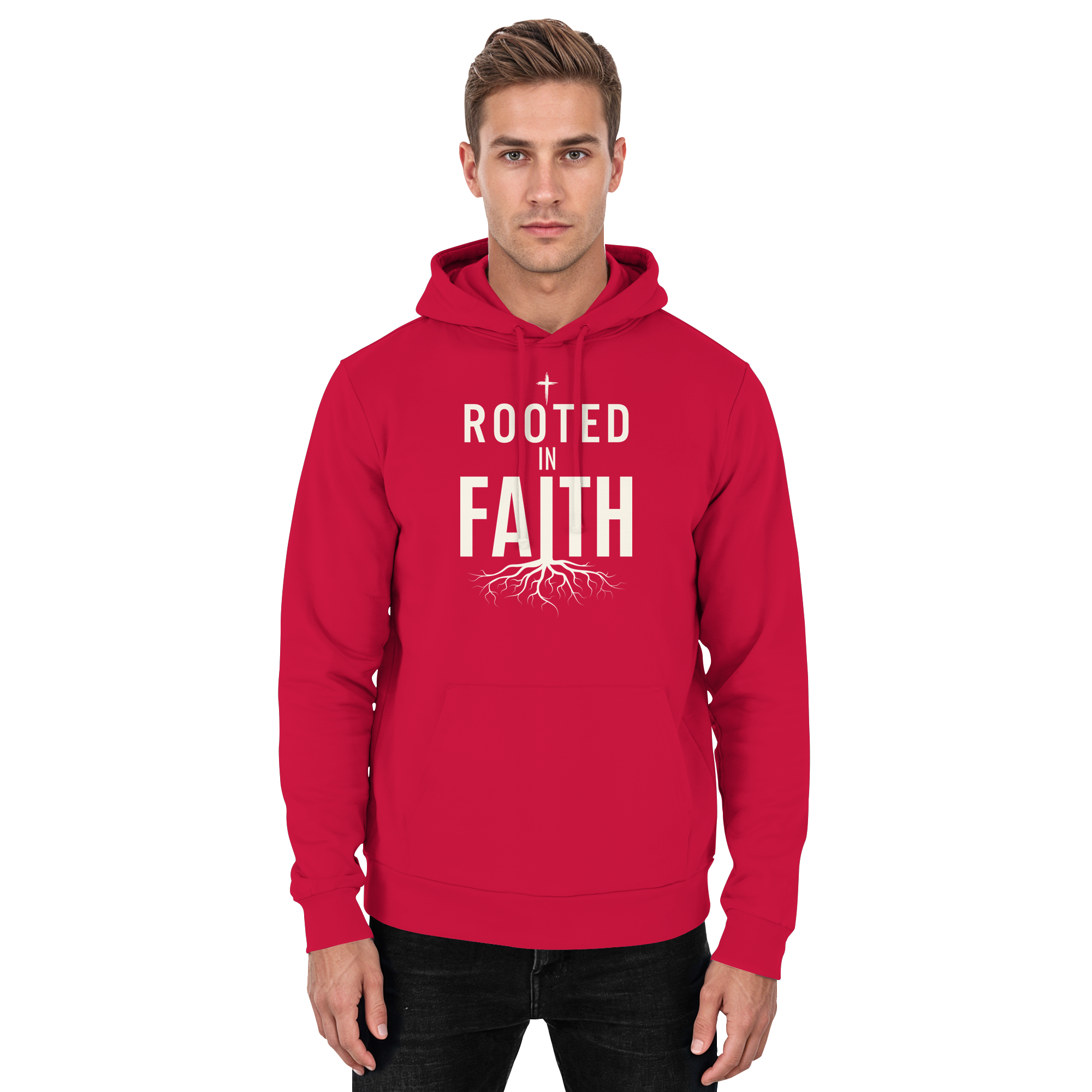 ROOTED IN FAITH - Basic Unisex Hoodie - The Cross Label