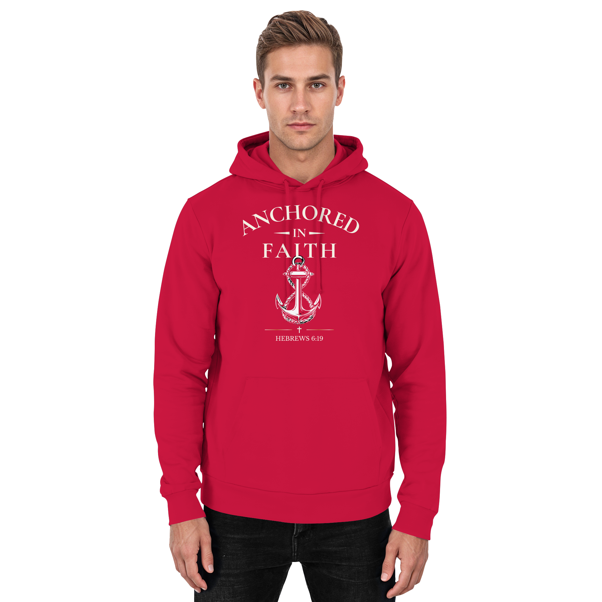 ANCHORED IN FAITH - Basic Unisex Hoodie - The Cross Label