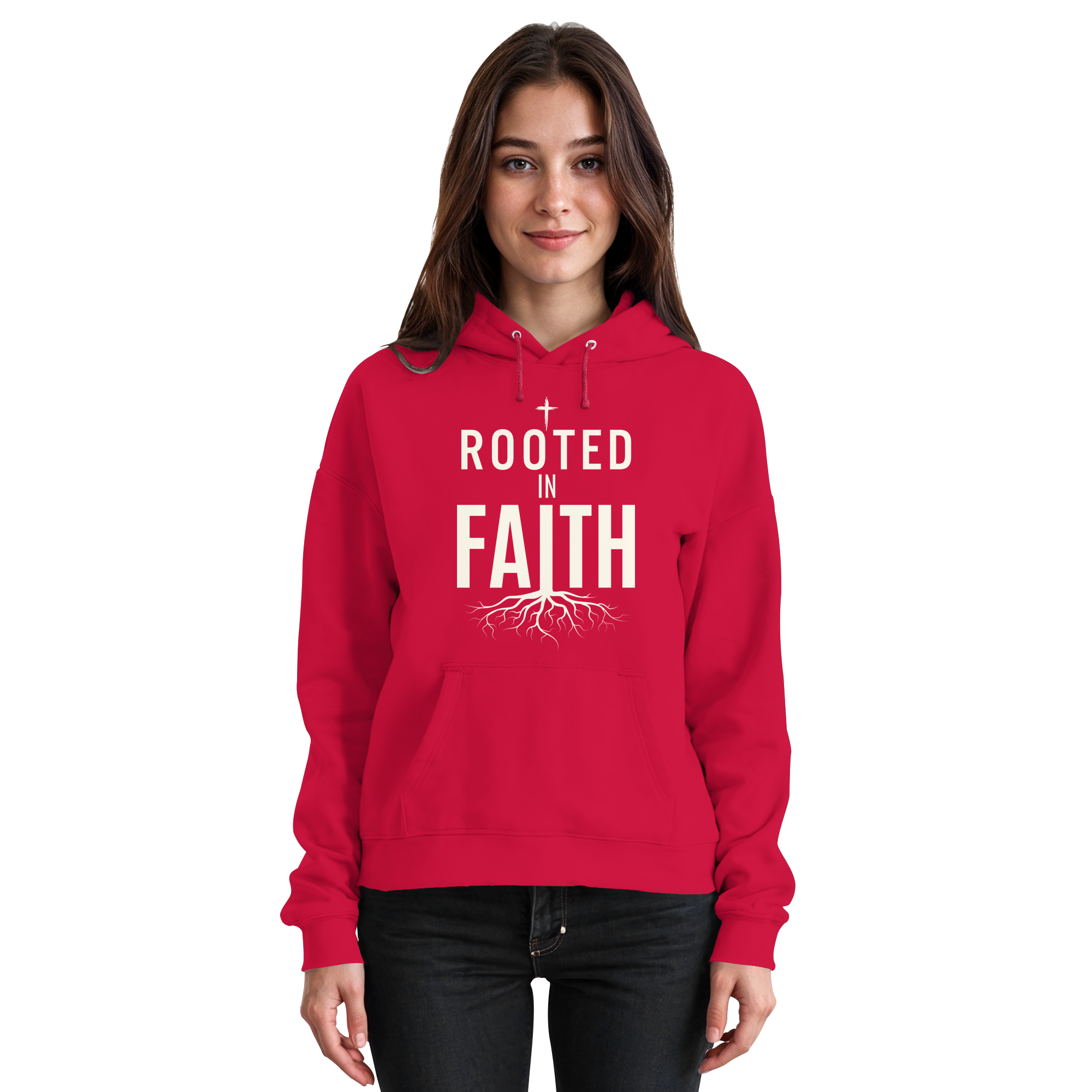 ROOTED IN FAITH - Basic Unisex Hoodie - The Cross Label