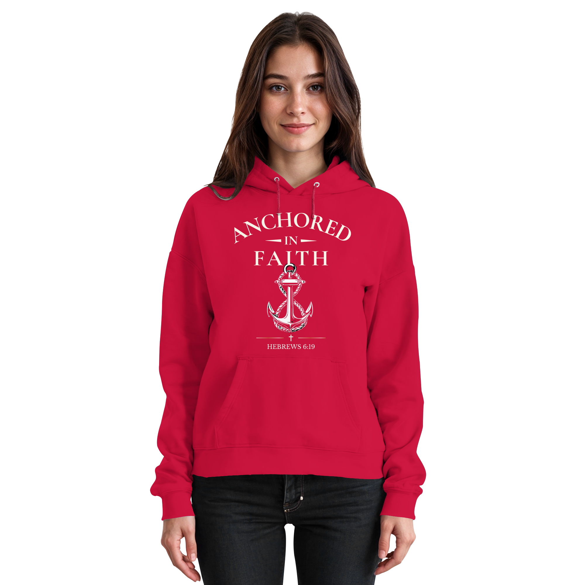 ANCHORED IN FAITH - Basic Unisex Hoodie - The Cross Label