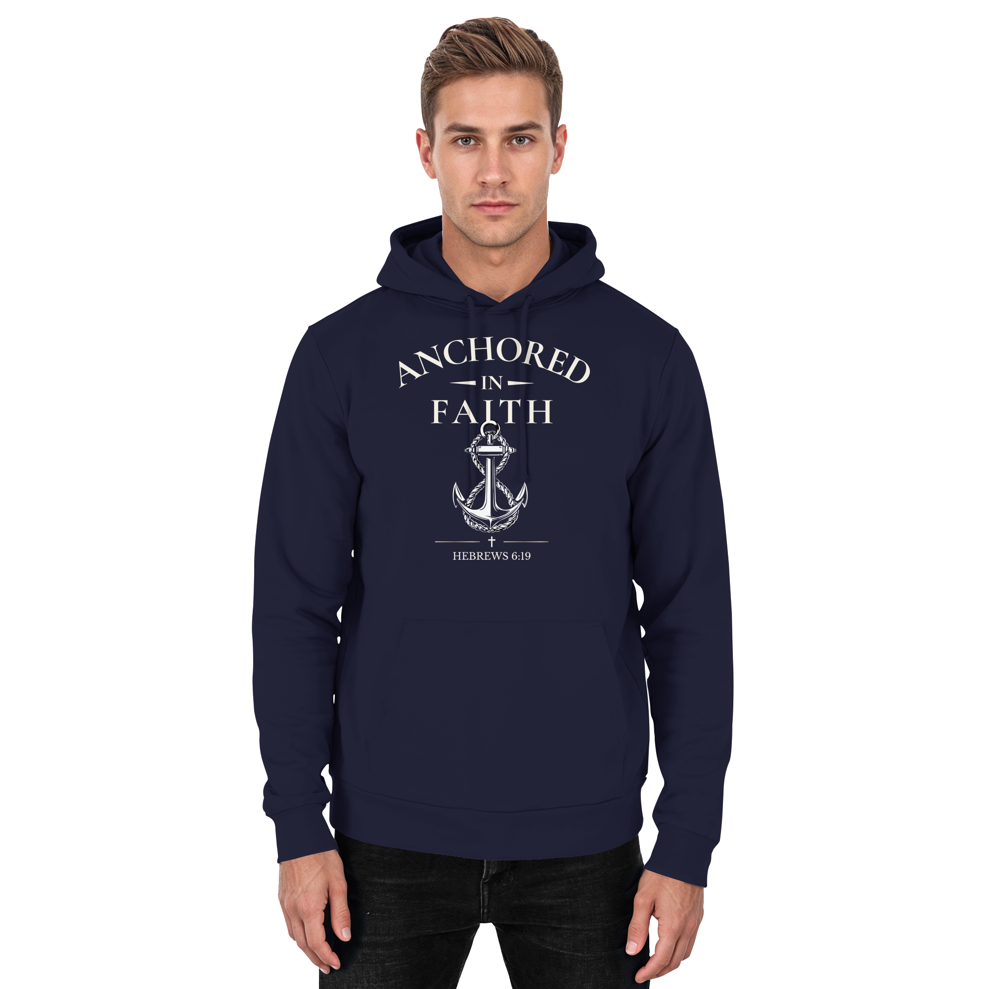 ANCHORED IN FAITH - Basic Unisex Hoodie - The Cross Label