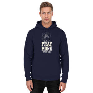 PRAY MORE, WORRY LESS - Basic Unisex Hoodie - The Cross Label