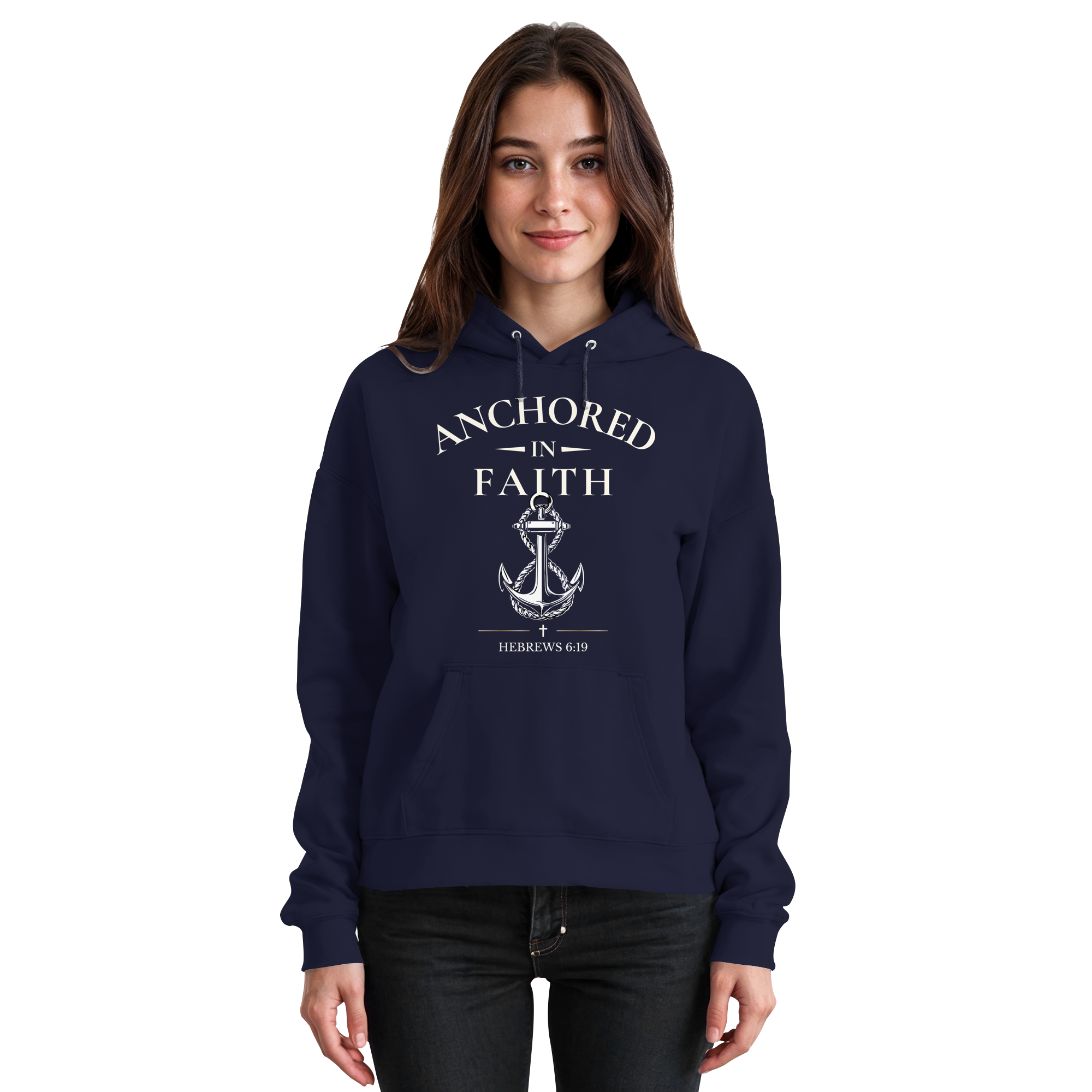 ANCHORED IN FAITH - Basic Unisex Hoodie - The Cross Label