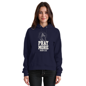PRAY MORE, WORRY LESS - Basic Unisex Hoodie - The Cross Label