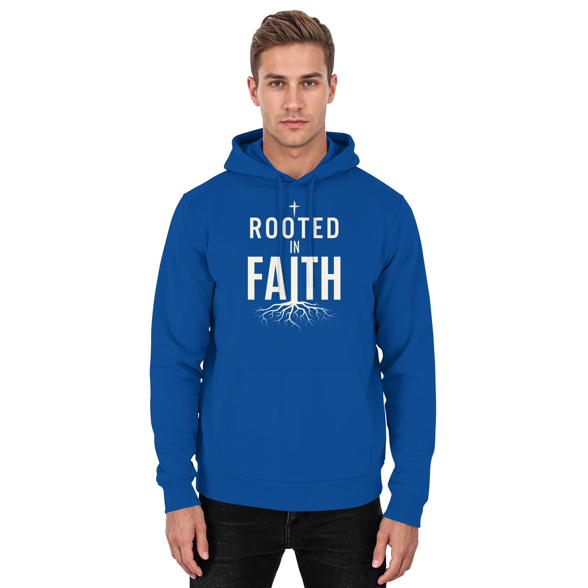 ROOTED IN FAITH - Basic Unisex Hoodie - The Cross Label