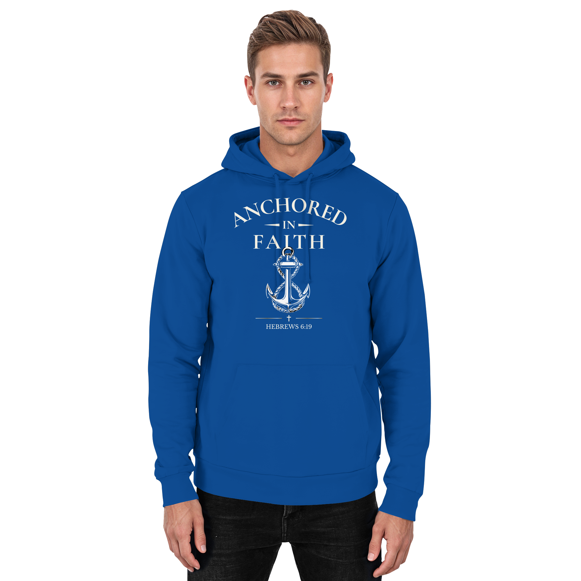 ANCHORED IN FAITH - Basic Unisex Hoodie - The Cross Label