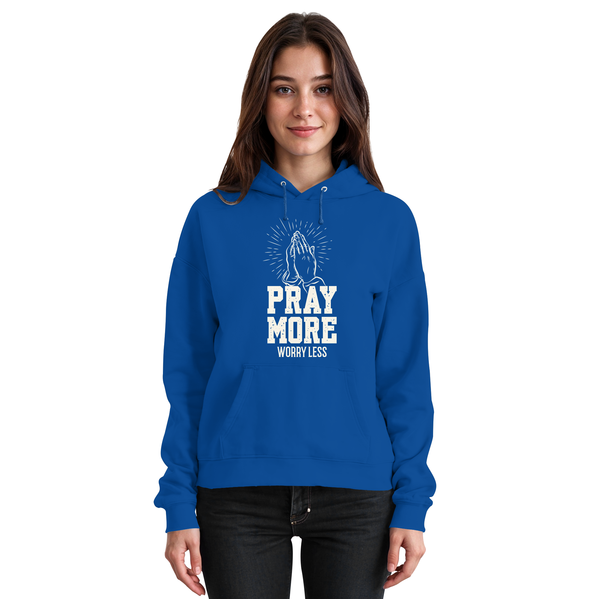 PRAY MORE, WORRY LESS - Basic Unisex Hoodie - The Cross Label