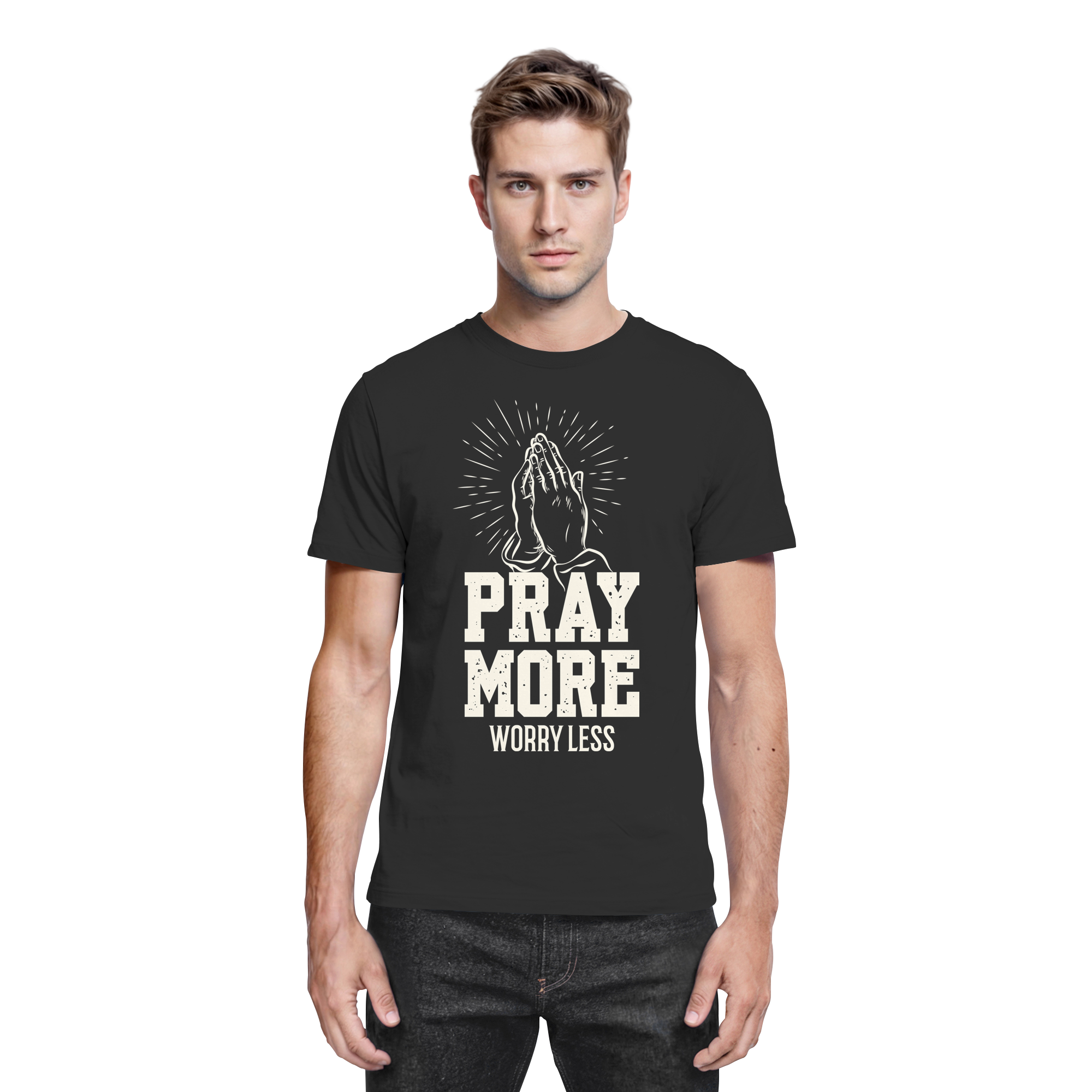 PRAY MORE, WORRY LESS - Premium Shirt - The Cross Label