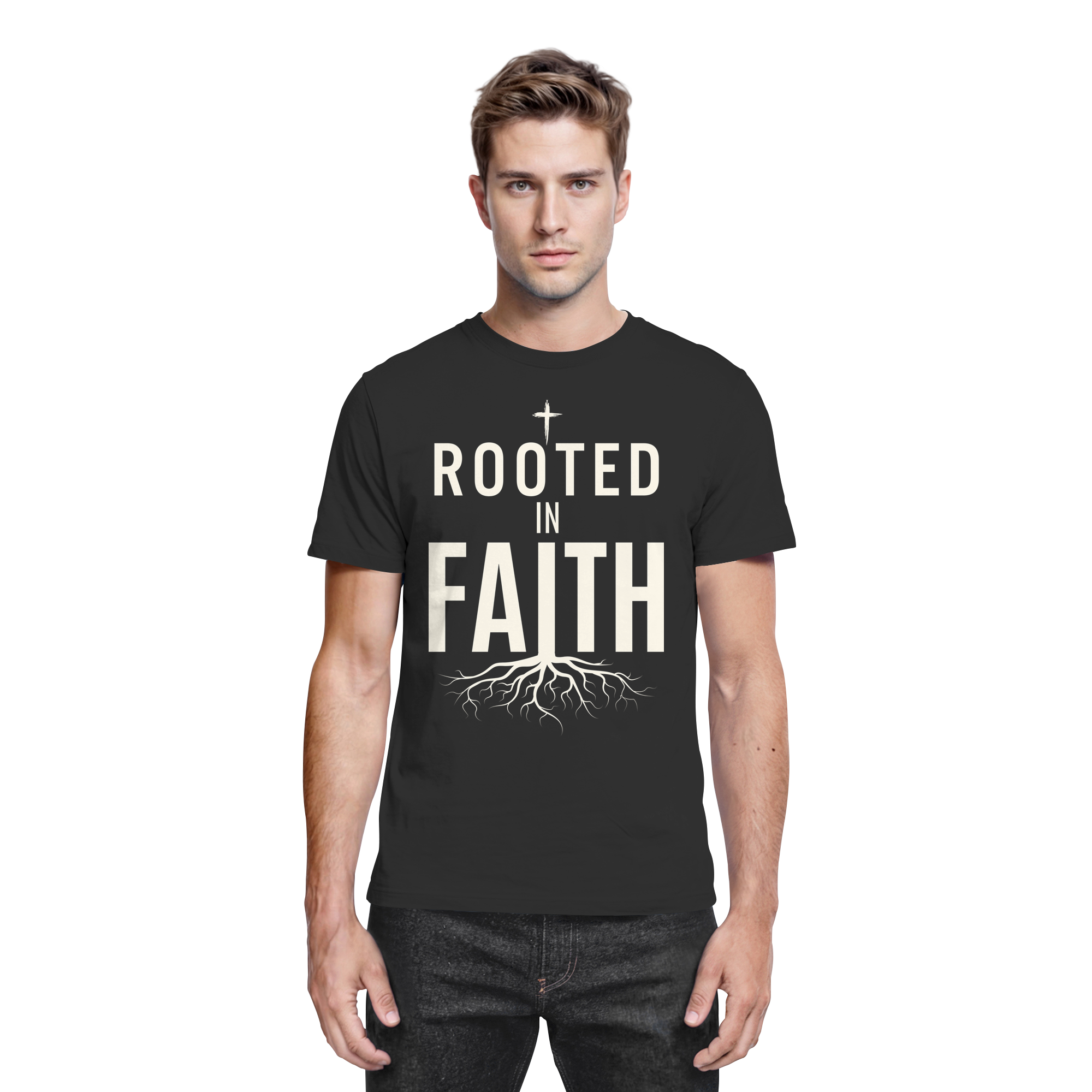 ROOTED IN FAITH - Premium Shirt - The Cross Label