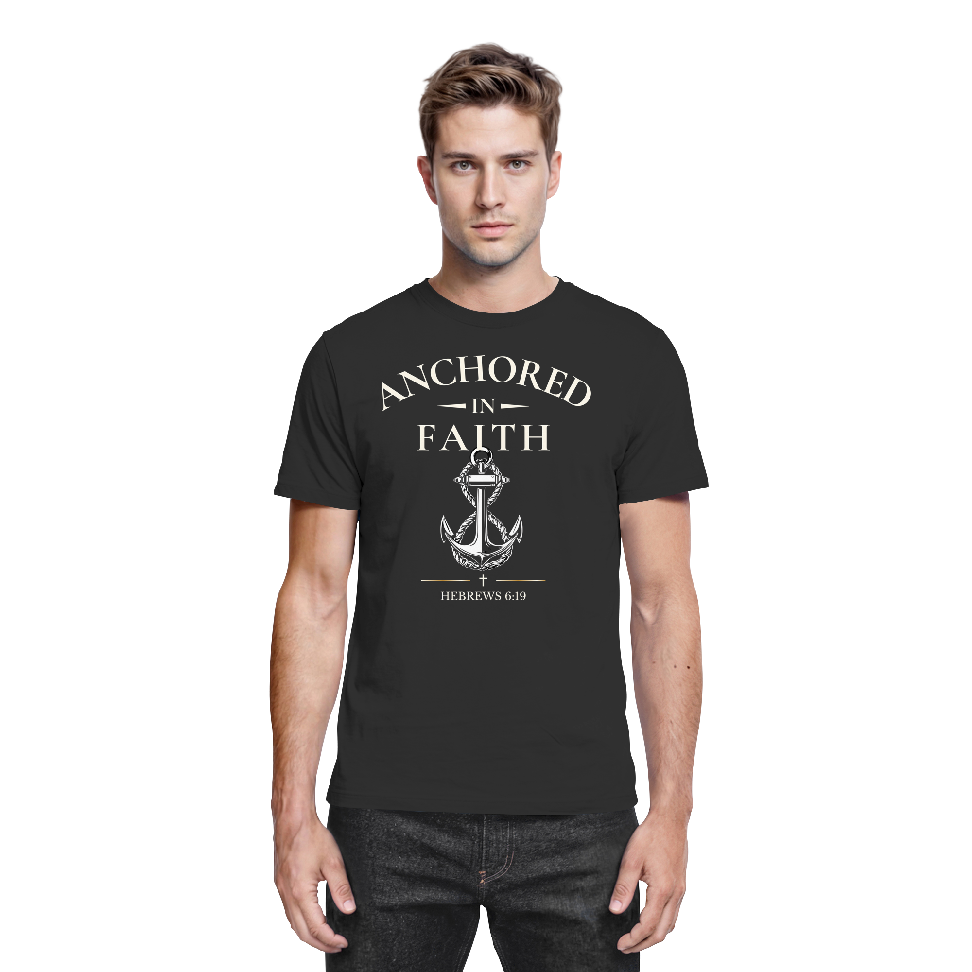 ANCHORED IN FAITH - Premium Shirt - The Cross Label
