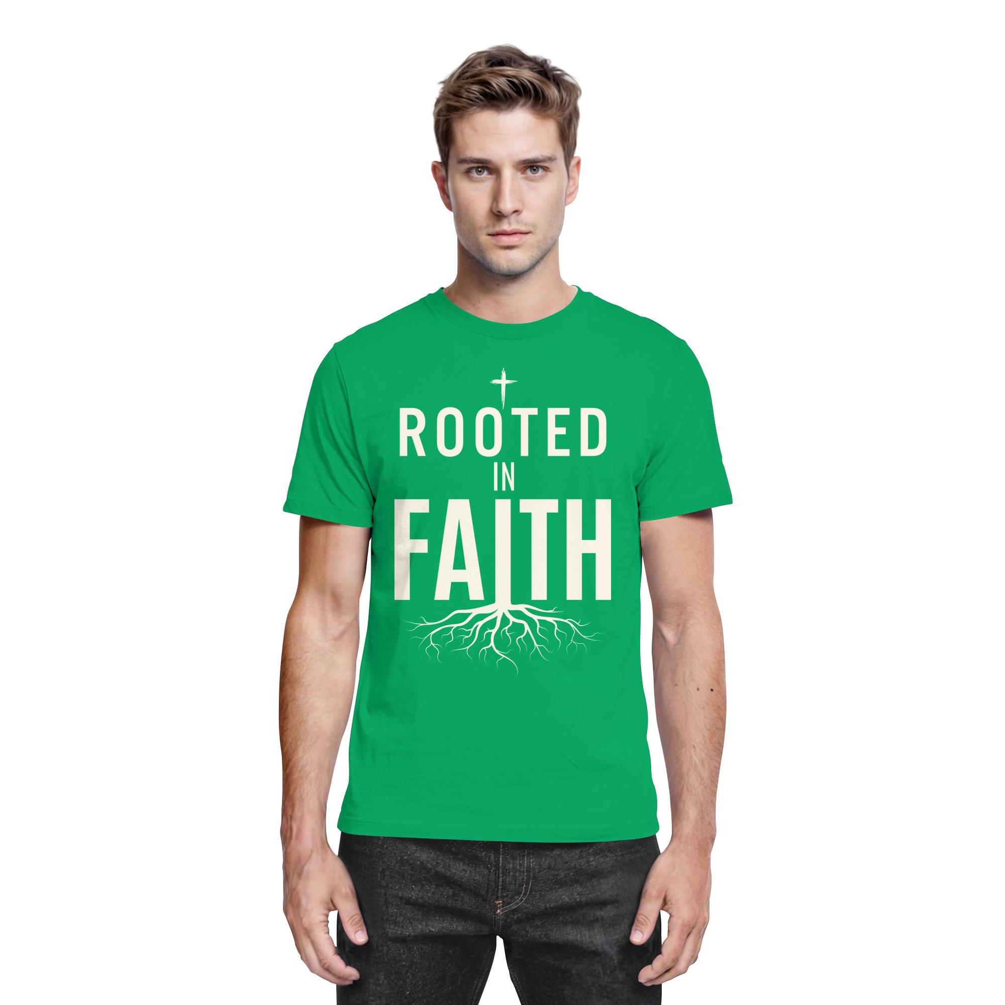 ROOTED IN FAITH - Premium Shirt - The Cross Label