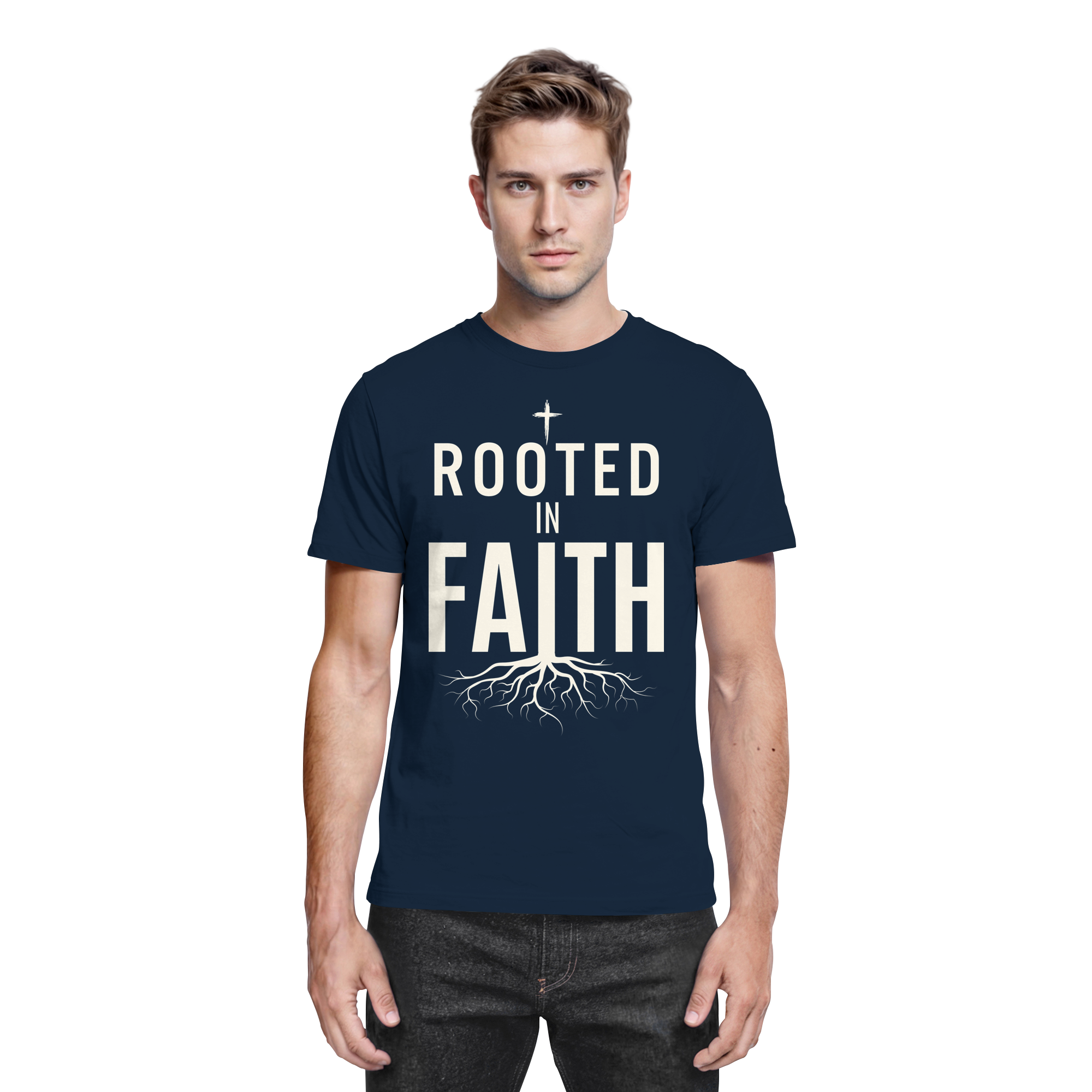 ROOTED IN FAITH - Premium Shirt - The Cross Label