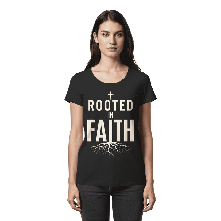 ROOTED IN FAITH - Womens Premium Classic T-Shirt - Christliches Lady-Shirt