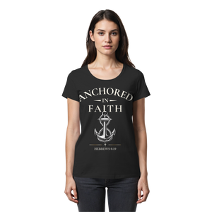 ANCHORED IN FAITH - Womens Premium Classic T-Shirt - The Cross Label