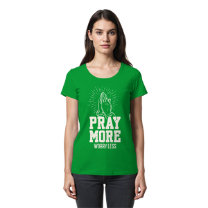 PRAY MORE, WORRY LESS - Womens Premium Classic T-Shirt - The Cross Label