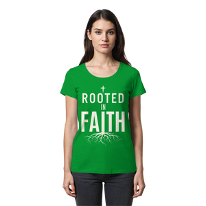 ROOTED IN FAITH - Womens Premium Classic T-Shirt - The Cross Label