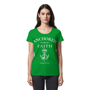 ANCHORED IN FAITH - Womens Premium Classic T-Shirt - The Cross Label