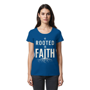ROOTED IN FAITH - Womens Premium Classic T-Shirt - The Cross Label