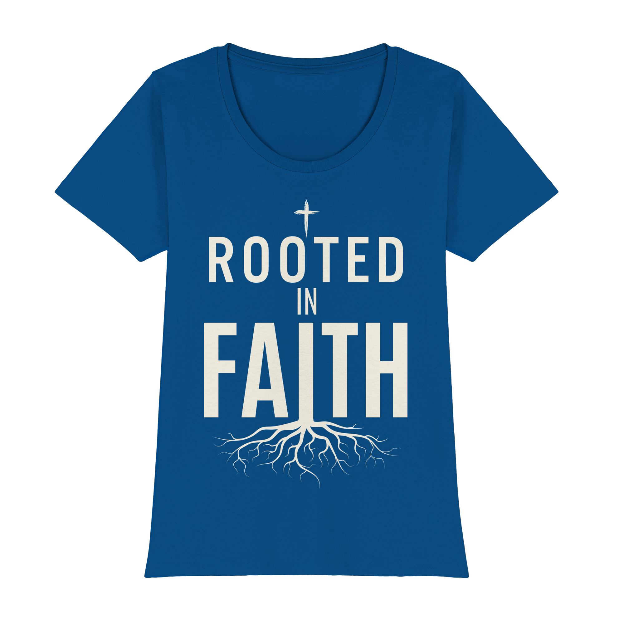ROOTED IN FAITH - Womens Premium Classic T-Shirt - The Cross Label